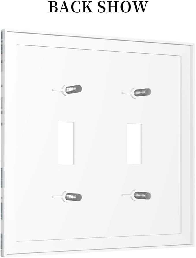 Decorative Switch Plate Covers Boho Green Leaf Floral Combination 2 Gang Wall Plate Double Toggle Light Switch Cover Plate Electric Dual Device Electrical Faceplate for Bathroom Kitchen Decor