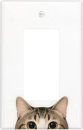 Cat Single Rocker Wall Plate Decorative 1 Gang Light Switch Covers Electrical Switchplate Home Decorate Faceplat for Bathroom Bedroom Kitchen Room 4.5 x 2.76 Inch