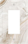 Decorative Outlet Covers Beige Marble Pattern 1 Gang Single Rocker Light Switch Cover Plate Wall Plates GFCI Faceplate for living Room Bedroom Decor