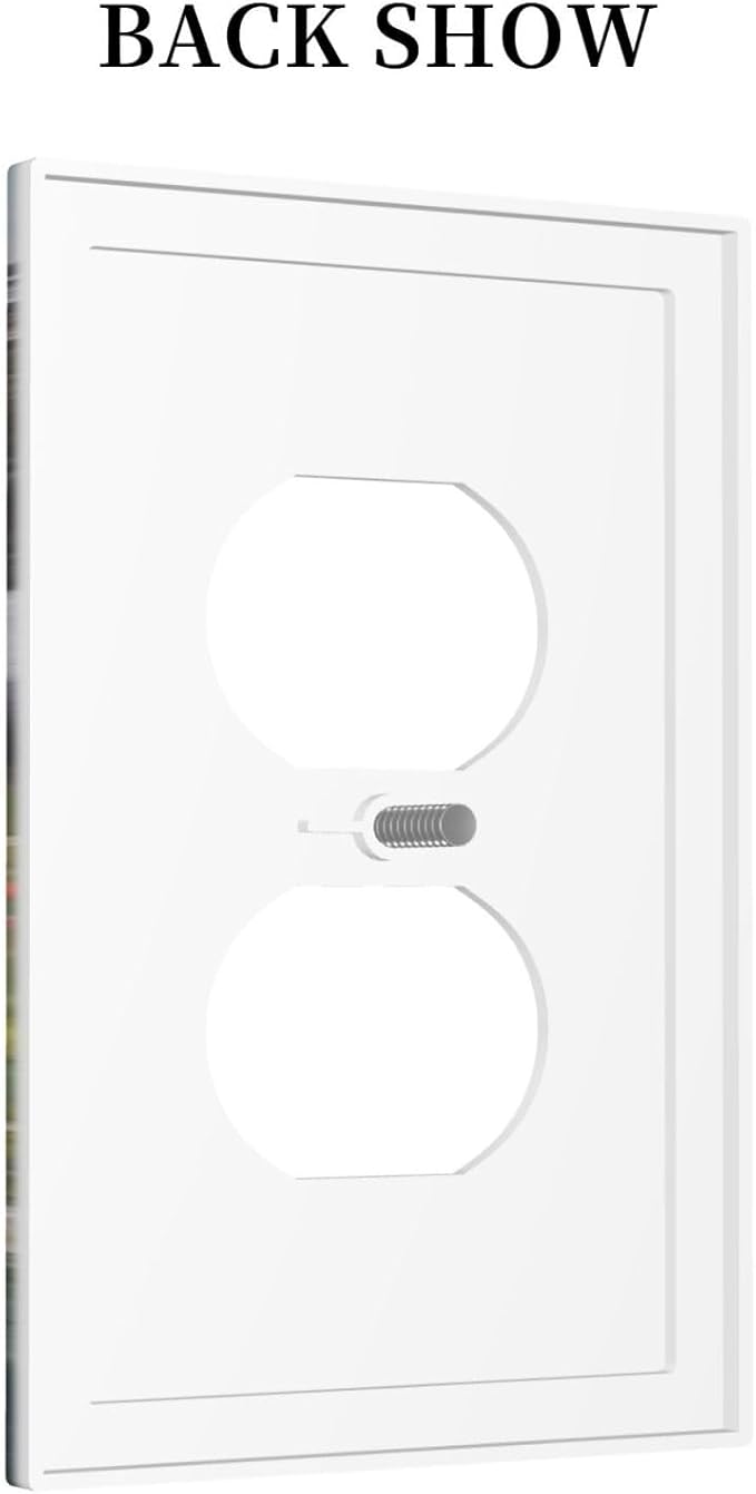 Outlet Covers Floral Landscape Rustic Nature Wildflower 1 Gang Duplex Light Switch Cover Decorative Switch Plates Electrical Receptacle Faceplate Wall Plate For Bed Room Living Room Decor