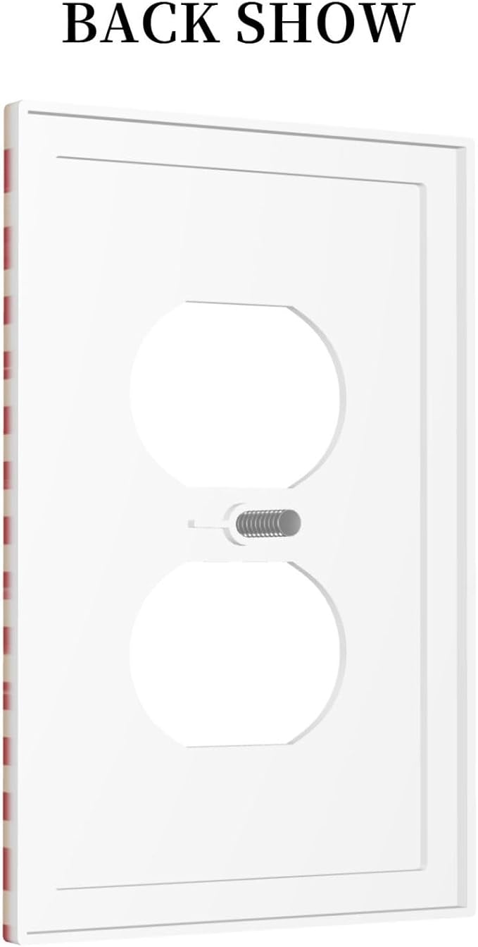 Retro Circus Sparkling Red White Lines Mid Century Outlet Covers 1 Gang Duplex Light Switch Cover Decorative Switch Plates Electrical Receptacle Faceplate Wall Plate for Farmhouse Home Decor