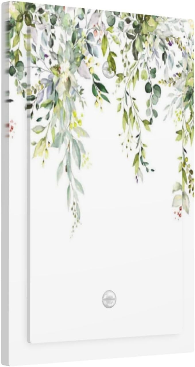 Light Switch Cover Plate Green Eucalyptus Leaves Floral Wildflower 1 Gang No Device Blank Electrical Wall Plates Faceplate Decorative Switch Plate For Bed Room Living Room Decor