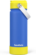 Kids Water Bottle, 18oz Toddler Insulated Bottles with Stickers, 18/8 Stainless Steel Leak-Proof Kids Straw Cup for School, Gifts for Boy(YellowBlue)