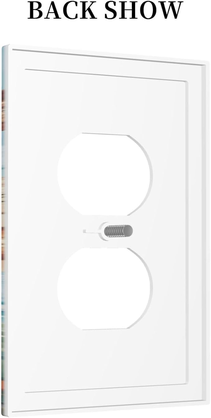 Tropical Beach Palm Tree Summer Coastal Ocean Sunset Outlet Covers 1 Gang Duplex Light Switch Cover Decorative Switch Plates Electrical Receptacle Faceplate Wall Plate for Bedroom Living Room Decor