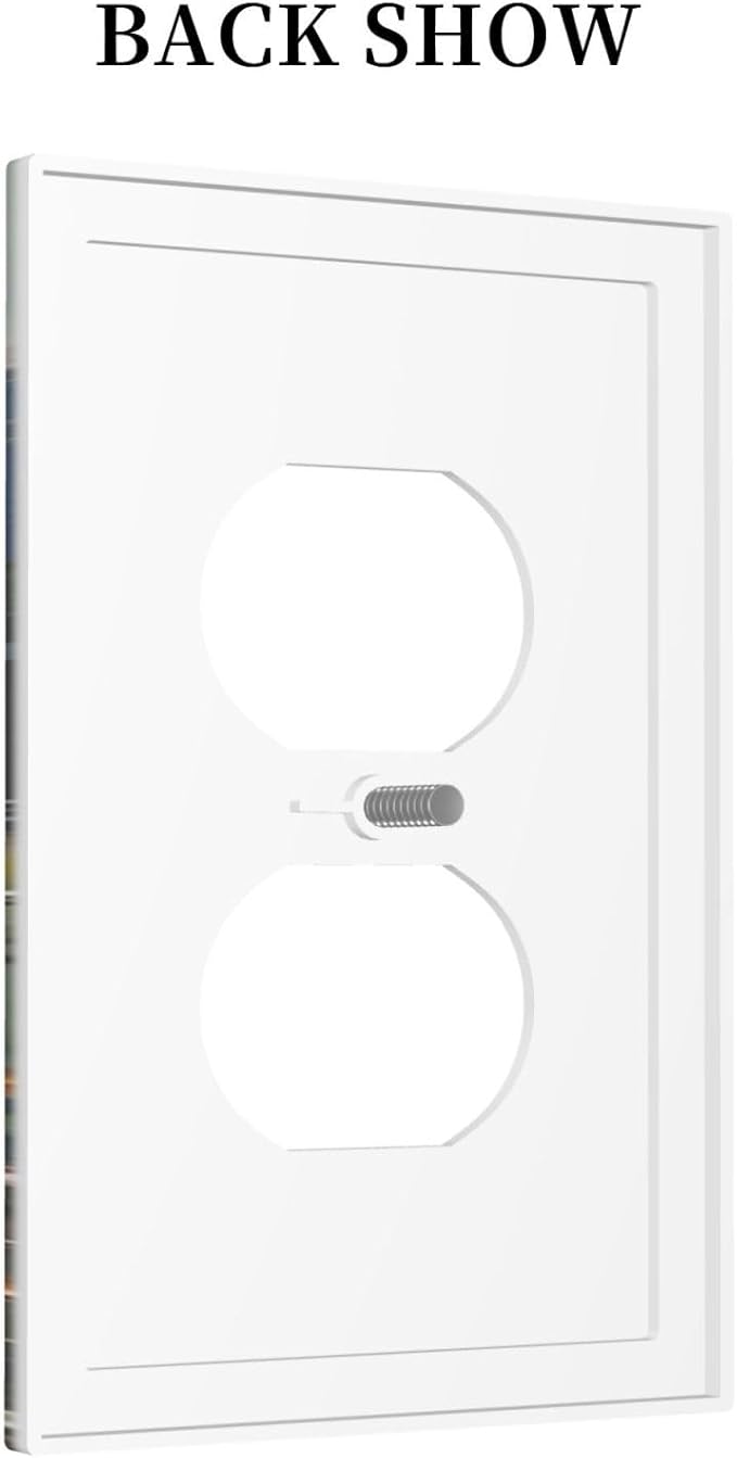 Sunset Wild Flower Field Floral Nature Landscape Outlet Covers 1 Gang Duplex Light Switch Cover Decorative Switch Plates Electrical Receptacle Faceplate Wall Plate for Farmhouse Bedroom Decor
