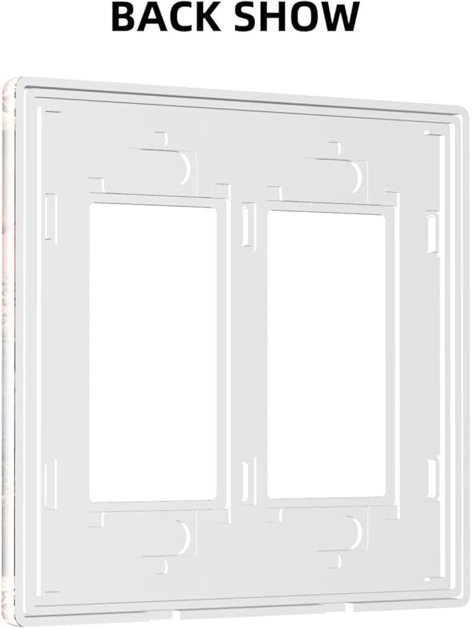 Decorative Kitchen Country Life 2 Gang Decorator GFCI Wall Plate, Lodge Texas Star Coffee Electrical Outlet Receptacle Light Switch Cover Double Rocker for Dimmer, (Hotel Cottage Clock Cafe Theme)