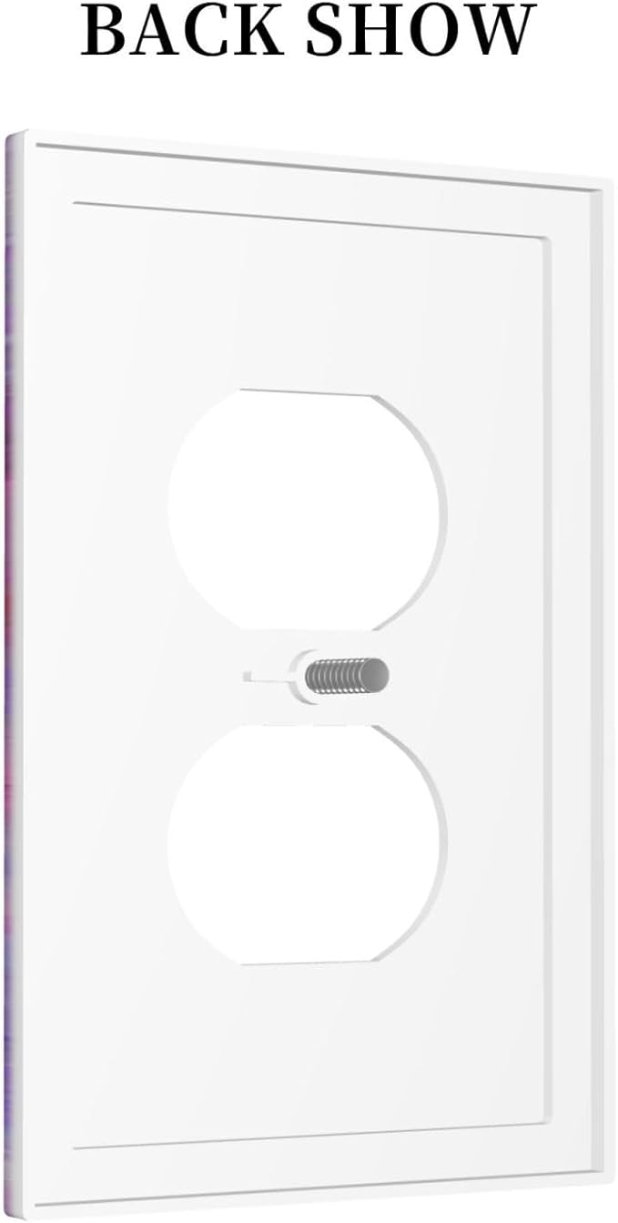 Liquid Marble Modern Abstract Texture Abstract Purple Paint Wall Art Outlet Covers 1 Gang Duplex Electrical Receptacle Faceplate Light Switch Cover Wall Plate Decorative Switch Plates for Living Room