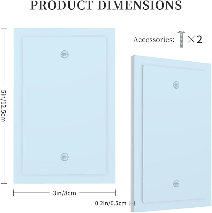 Aqua/Teal Decorative 1 Gang No Device Blank Wall Plate Blank Light Switch Cover Switchplate Electric Unused Faceplate Covers