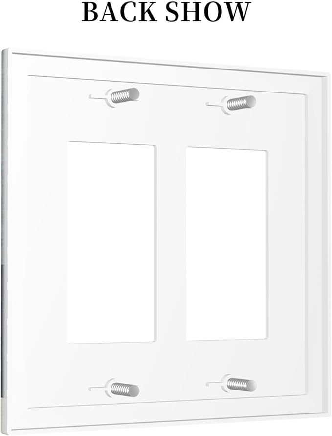 Abstract Geometric Double Rocker Light Switch Cover Modern Squares 2 Gang Outlet Covers Switchplates Wall Plate Decorative Electrical Faceplate for Bedroom Kitchen Living Room Decor