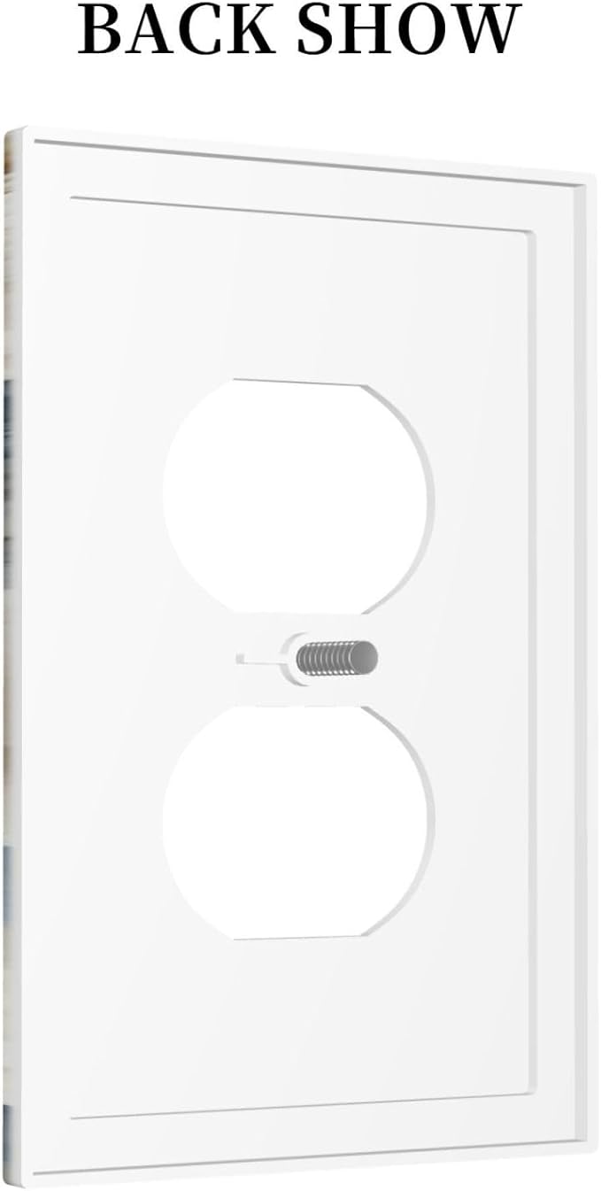 Decorative Outlet Covers Blue Rose White Flowers Rustic Floral 1 Gang Duplex Light Switch Cover Plate Wall Plates for Electrical Outlets Electrical Switchplate Face Plate