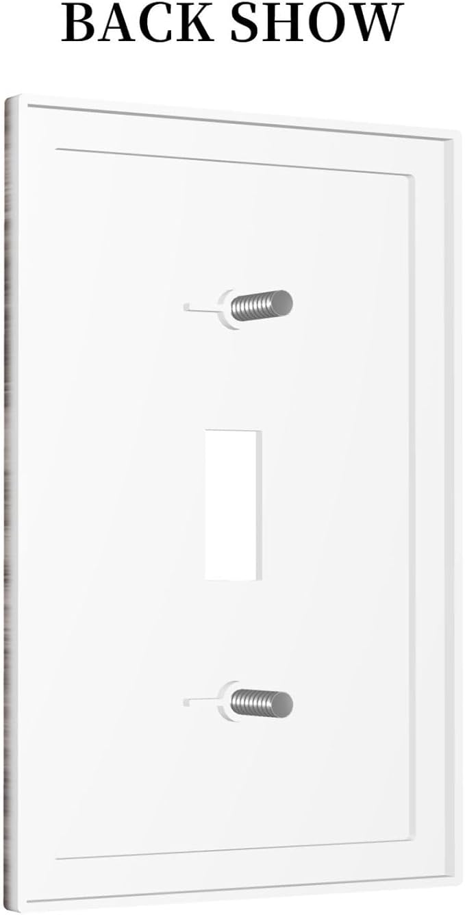 Decorative Light Switch Cover Rustic Dark Grey Wood Retro Country Wooden 1 Gang Single Toggle Device Electrical Faceplate Switchplates Decorator Outlet Wall Plate for Farmhouse Cabin