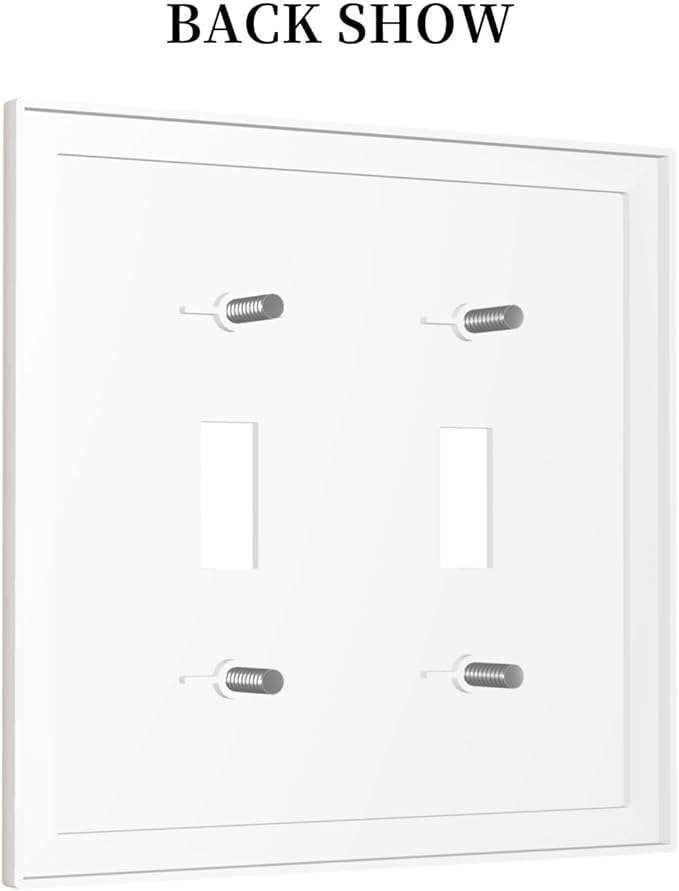 Decorative Solid Yellow Beige 2 Gang Toggle Light Switch Face Wallplate Cover, Thick Tan/Cream Electrical Double Device Decorator Switch Wall Plate Outlet Covers