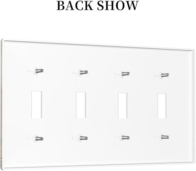 Boho Minimalist Vintage Wildflowers Plant Floral Art Watercolor Light Switch Covers Quad Toggle 4 Gang Wall Plate Decorative Switch Plates Electrical Faceplate for Bedroom Living Room Decor