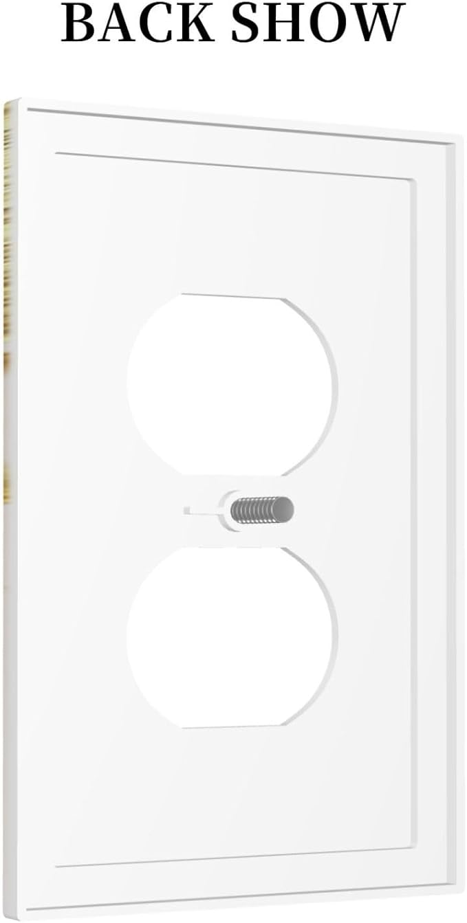 Mid Century Boho Gold Sun Abstract Sunrise Outlet Covers 1 Gang Duplex Light Switch Cover Decorative Switch Plates Electrical Receptacle Faceplate Wall Plate for Kids Room Home Decor