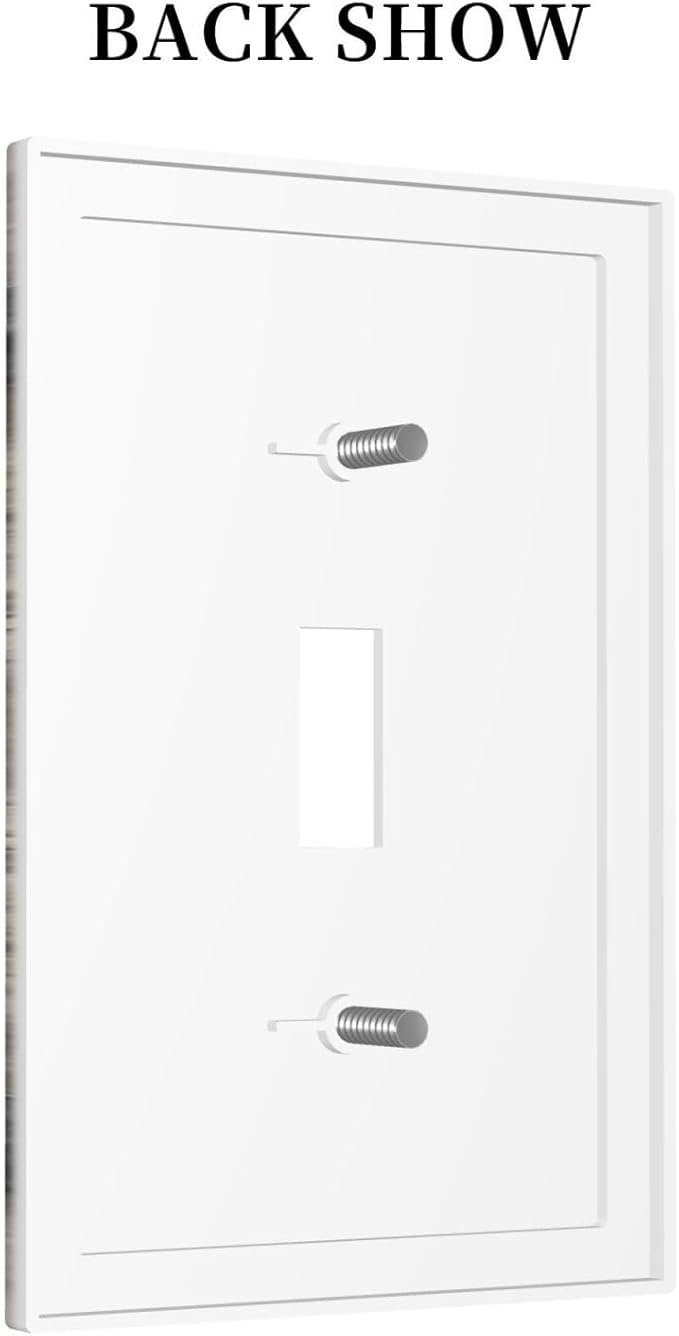 Western Rustic Wooden Barn Door Kitchen Wood Cabin Farmhouse Country Retro Plank 1-Gang Outlet Light Switch Plate Cover Decorative Single Toggle Face Wall Plate Electrical Receptacle Cover Jumbo Size