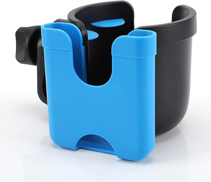 Accmor Stroller Cup Holder with Phone Holder, Bike Cup Holder, Universal Cup Holder for Uppababy Nuna Doona Strollers, 2-in-1 Cup Phone Holder for Stroller Bike Accessory