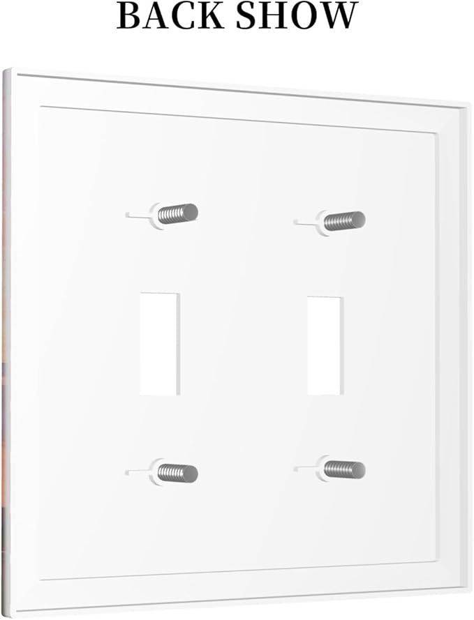Abstract Sunset Dusk Natural Scenery Wild Flowers Decorative Switch Plates 2 Gang Double Toggle Outlet Light Switch Cover Wall Plate Electrical Faceplate for Farmhouse Bedroom Decor