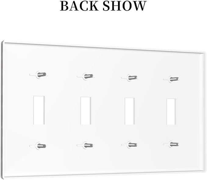 Rustic Brown Wood Plank Vintage Wooden Texture Print Light Switch Covers Quad Toggle Electrical Faceplate 4 Gang Wall Plate Decorative Switch Plates Cover for Farmhouse Home Decor