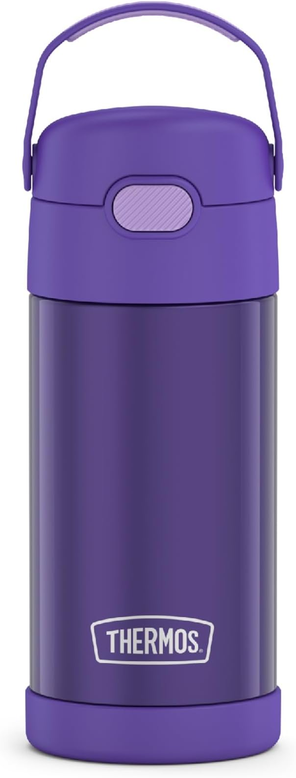 THERMOS FUNTAINER Water Bottle with Straw - 12 Ounce - Kids Stainless Steel Vacuum Insulated Water Bottle with Lid,Violet,(Pack of 6)