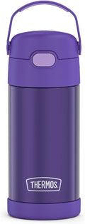 THERMOS FUNTAINER Water Bottle with Straw - 12 Ounce - Kids Stainless Steel Vacuum Insulated Water Bottle with Lid, Violet