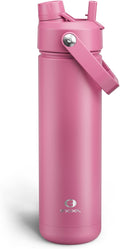 ENCOOL Insulated Water Bottle with Straw Stainless Steel Water Bottle, Leak-Proof, BPA-Free, Double Wall Vacuum Keeps Cold for 24 Hours for Sports, Travel, School (26 oz, Turkish Rose)