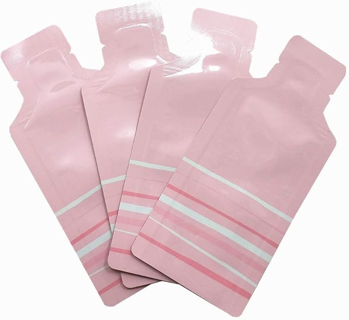 100 Pack 2.95x5.1 inch Heat Seal Sample Mylar Packets for Portable Travel Toiletries Empty Disposable Formula Liquid Shampoo Pouch Single Serving Coffee Powder Condiments Food Storage (Pink)