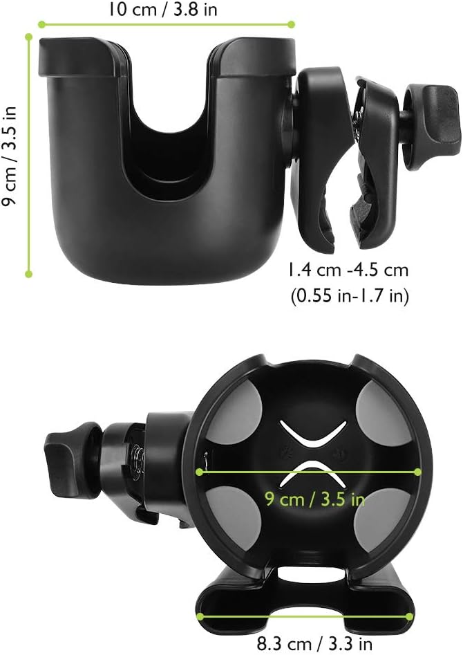 Accmor Stroller Cup Holder with Phone Holder, Bike Cup Holder, Universal Cup Holder for Uppababy Nuna Doona Strollers, 2-in-1 Cup Phone Holder for Stroller Bike Accessory