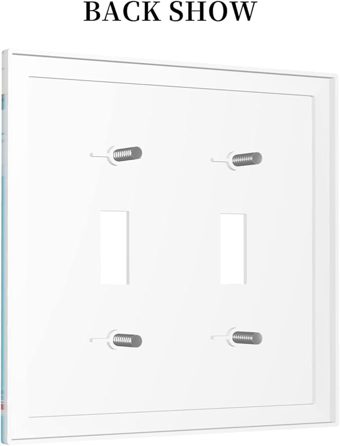USA Map 2 Gang Double Toggle Light Switch Cover Decorative Wall Plate Faceplate for Kids Boys Girls Bathroom Office and School Home Living Room Decor 5" x 4.9