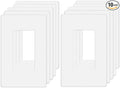 ZEFTV Screwless Decorator Wall Plates 1-Gang Switch Outlet Electrical Cover Plate Unbreakable Thermoplastic Faceplate for Decorative Receptacle Outlet Switch, White (10 Pack)