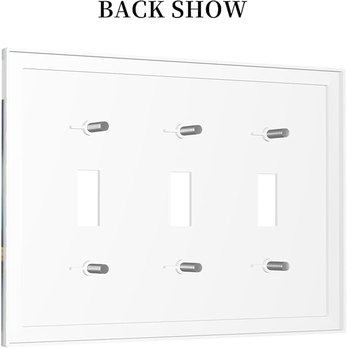 Mountains Landscape Lake Bird Reflection Decorative Switch Plates 3 Gang Wall Plate Triple Toggle Light Switch Cover Faceplate Electrical Wall Panels for Bedroom Living Room Decor