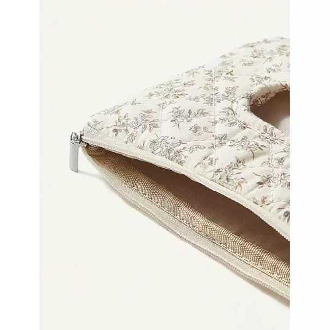 Quilted Baby Wipe Holder Quilted Wipe Pouch Portable Hanging Floral Wet Wipes Bag for Car, Stroller