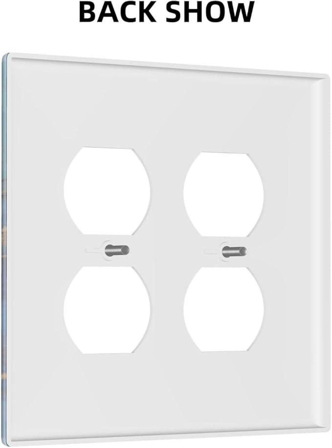 Decorative Outlet Covers Blue Marble Modern Ombre Watercolor Ink Art 2 Gang Double Duplex Light Switch Cover Wall Plates Electrical Socket Cover Art Faceplate for Bedroom Bathroom