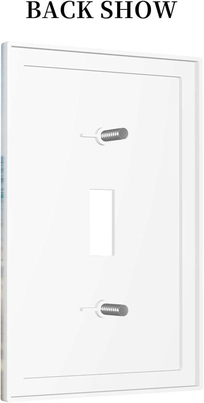 Light Switch Cover Plate Summer Beach Starfish Shells 1 Gang Switch Plate Covers Single Toggle Wall Plates Decorative Electrical Faceplate for Bathroom Home Decor