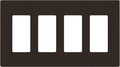 ENERLITES Screwless Decorator Wall Plate Child Safe Outlet Cover, Size 4-Gang 4.68" H x 8.30" L, Unbreakable Polycarbonate Thermoplastic, SI8834-BR, Glossy, Brown