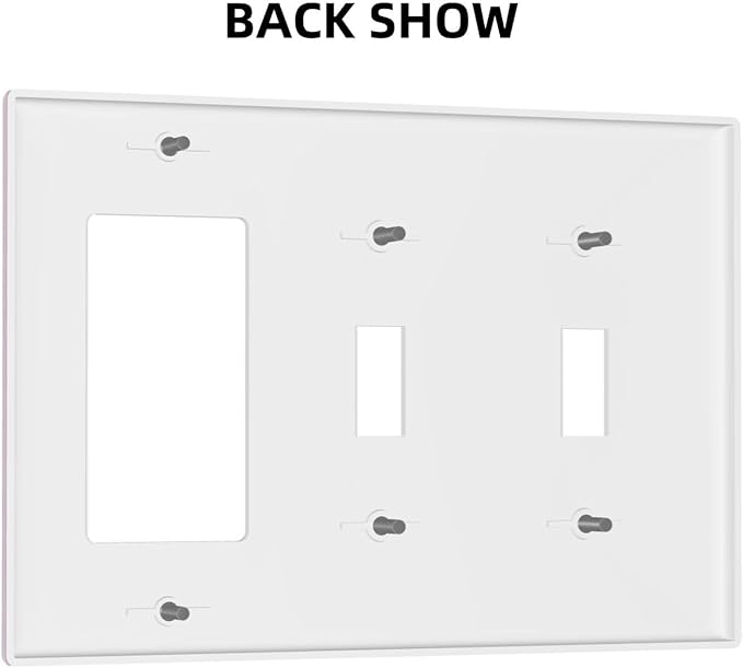 Light/Pale Purple 3-Gang Combination 2 Toggle 1 Decorator Light Switch Cover Decorative Cute Fashion Lavender Triple Combo Toggle Electrical Switchplate Wallplate Faceplate