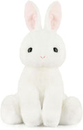 WEIGEDU Rabbit Bunny Stuffed Animals Plush Toys with Pink Ears for Kids Girls Boys Girls Babies Birthday Easter Christmas Bedtime Gifts, Off White