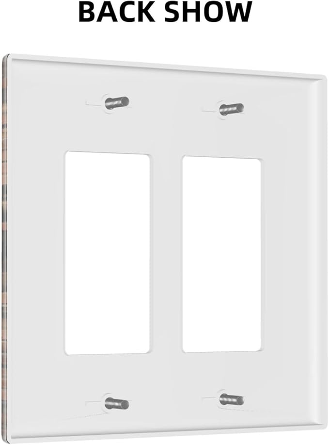 Vintage Gym Retro Brick Dumbbell Muscular Man Double Rocker Wall Plates 2 Gang Light Switch Cover Decorative GFCI Electrical Switchplate Dimmer for Bedroom Boyroom Bathroom Decor