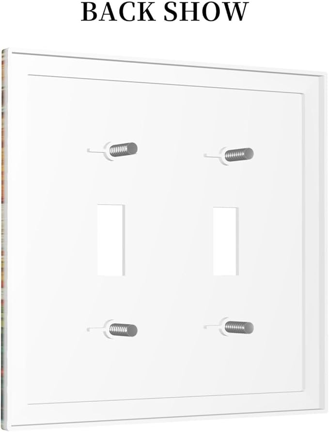 Light Switch Cover Plate Colorful Flowers Green Plants Meadow Floral 2 Gang Double Toggle Decorative Switch Plates Wall Plates Electrical Faceplate for Bathroom Bedroom Decor