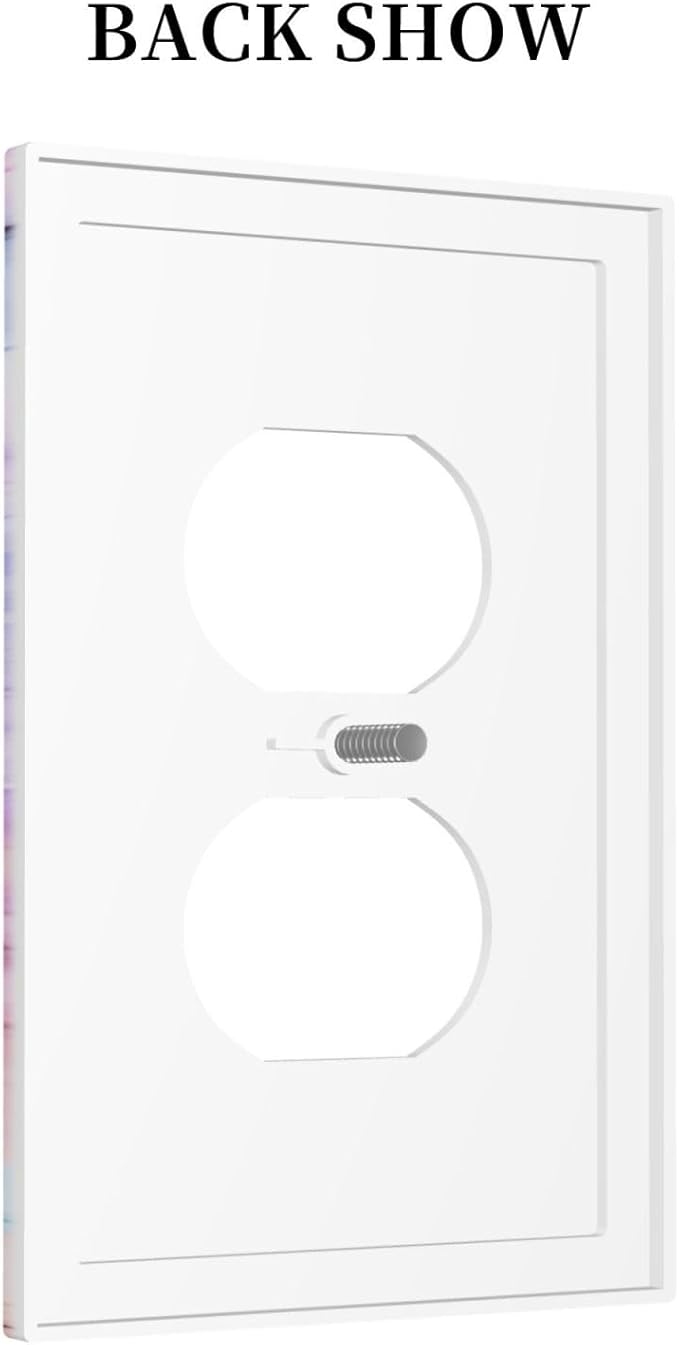 Decorative Switch Plate Covers Cute Marble Texture 1 Gang Receptacle Duplex Wall Plate Light Switch Cover Single Dual Device Outlet Plate Pink Purple Gold Abstract Electrical Faceplate for Nursery