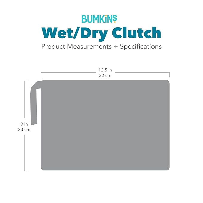 Bumkins Disney Waterproof Wet Dry Clutch Bag for Baby, Travel, Swim Suit, Cloth Diapers, Pump Parts, Pool, Gym Clothes, Toiletry, Hook to Stroller, Daycare, Packing Pouch, Zip Bag, Mickey and Minnie