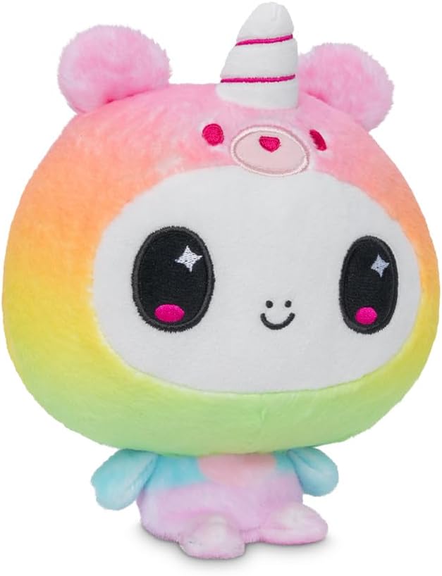 TeeTurtle Cloudheads Sugar the Unicorn Plush - 5-Inch Cake Scented Teddy Berries Stuffed Animal with Embroidered Details - Soft Cuddly Plush Toys for Kids, Teens, and Adults