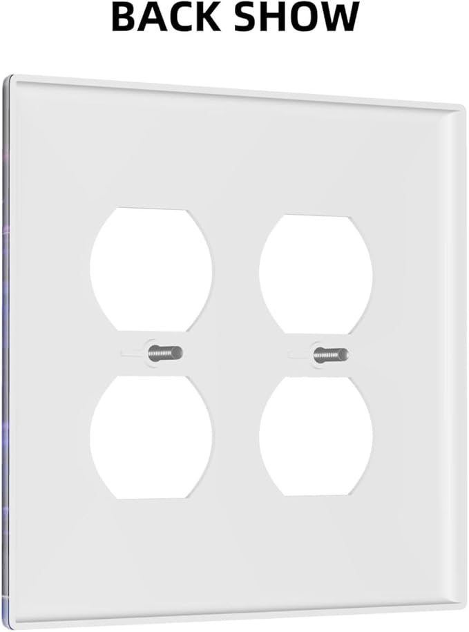 Astronaut Space Cool Galaxy Planet Outlet Covers 2 Gang Double Duplex Decorative Light Switch Covers Electrical Wallplates Socket Faceplate for Kids Room Nursery Decor