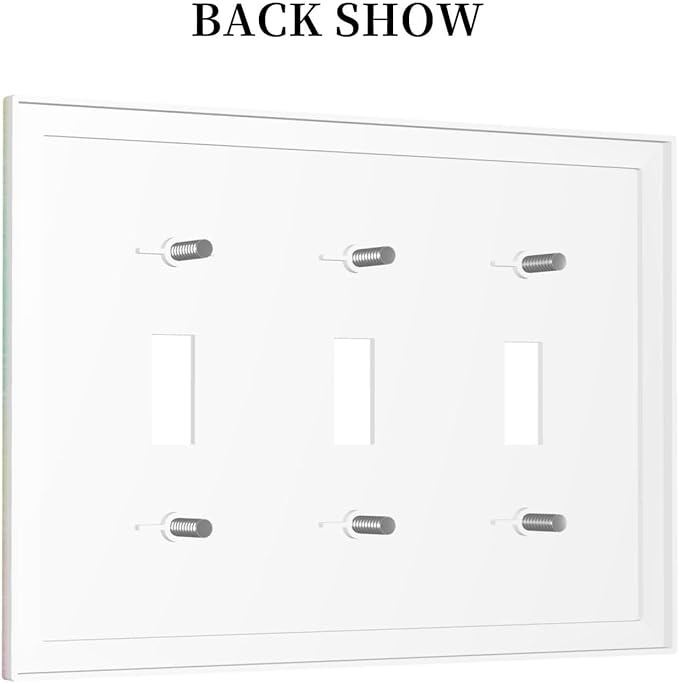 Decorative Light Switch Plate Covers Rainbow Shiny Gradient Colors 3 Gang Wall Plate Switch Cover Plate Triple Toggle Jumbo Electrical Faceplate for Kids Room Nursery Decor