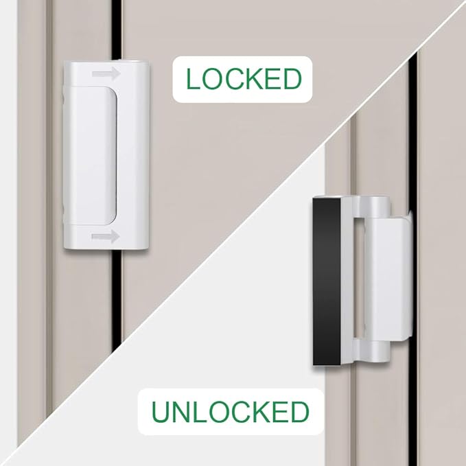 Home Security Door Reinforcement Lock - Child Proof Door Locks for Kids Safety Withstand 800lbs Metal Front Door Child Safety Lock Add High Security Door Latch Lock to Guard Home for Inside Swing Door