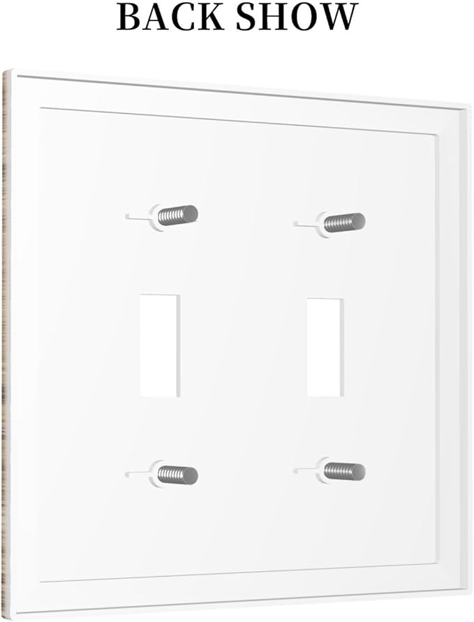 Decorative Switch Plates Vintage Rustic Brown Wood Grain 2 Gang Double Toggle Outlet Light Switch Cover Wall Plate Electrical Faceplate for Bedroom Farmhouse Decor