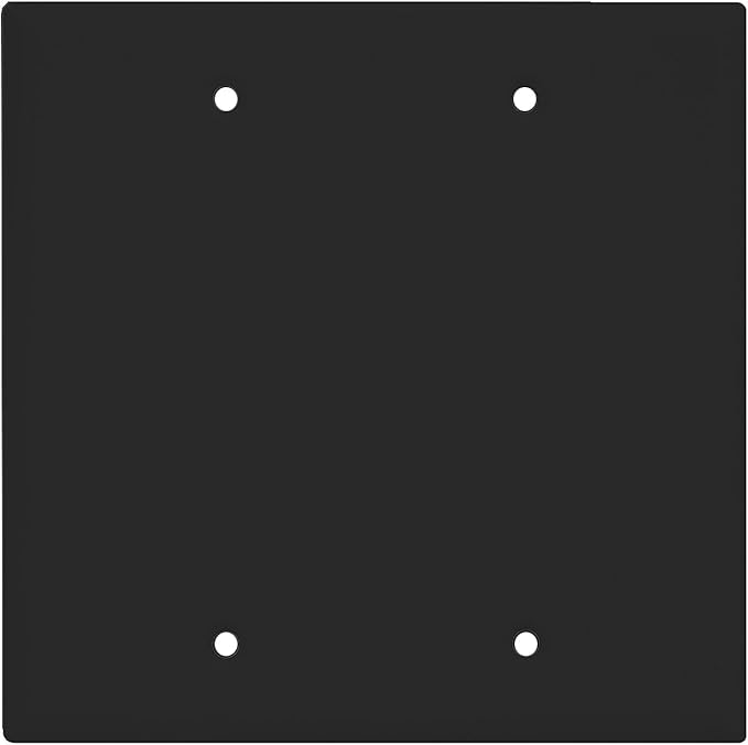 ENERLITES Double Blank Device Wall Plate, Gloss Finish, Standard Size 2-Gang 4.50" x 4.57", Polycarbonate Thermoplastic, 8802-BK, Black