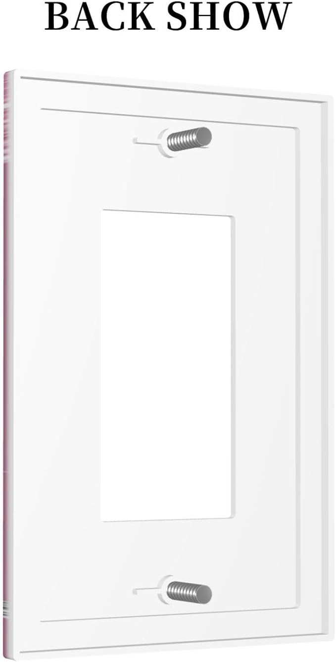 Sparkling Diamonds Pink Silver Glitter Drops Print 1 Gang Rocker Light Switch Covers Decorative Unique Single Decora Outlet Wall Plate Faceplate Switchplate GFCI for Bedroom Bathroom Decor
