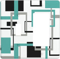 Geometric Turquoise Black Gray Modern Abstract Boho Outlet Covers 1 Toggle 1 Rocker Combination Decorative Wall Plate Electrical Switch Plates Light Switch Cover Plate for Office Nursery Decor