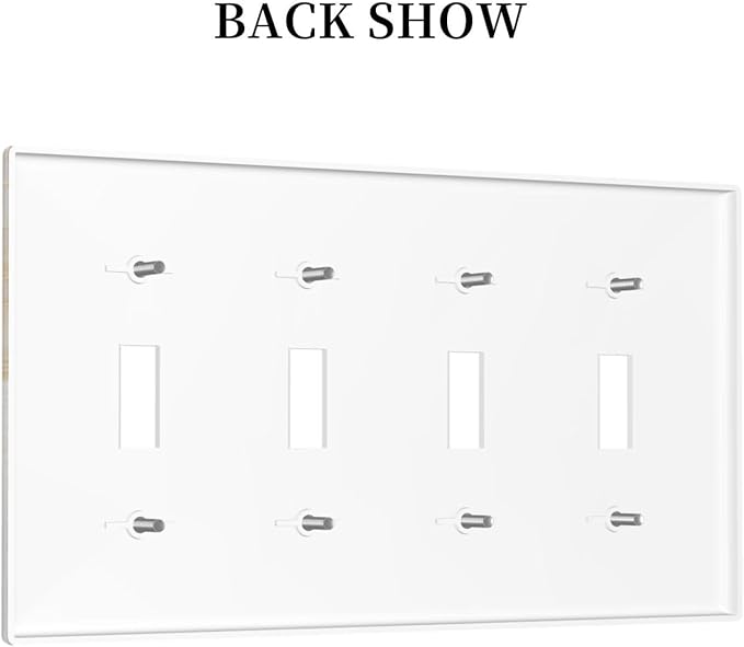 Gold Marble Crack Simple Abstract Print Light Switch Covers Quad Toggle Electrical Faceplate 4 Gang Wall Plate Decorative Switch Plates for Bathroom Kitchen Home Decor
