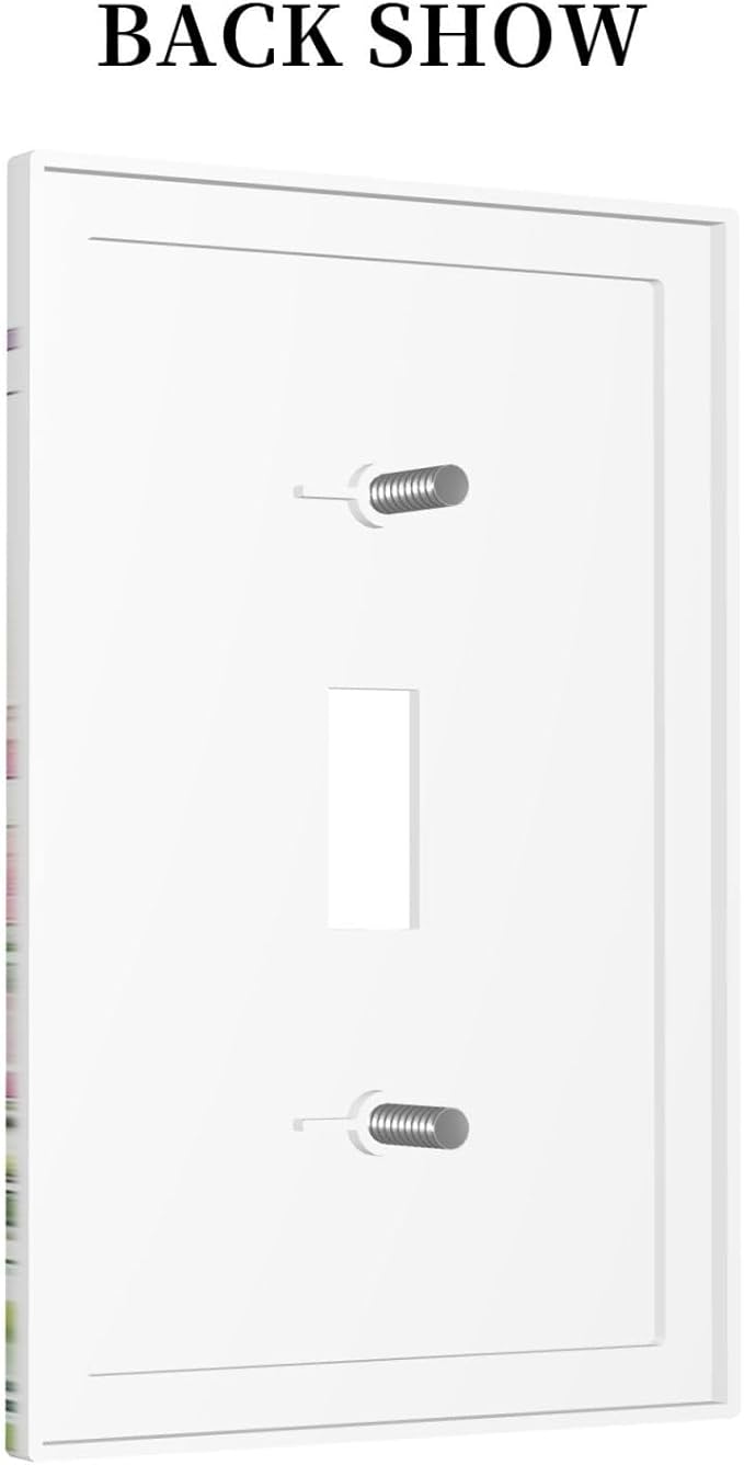 Decorative Light Switch Cover Boho Colorful Flowers Plant Rustic Wildflower 1 Gang Single Toggle Device Electrical Faceplate Switchplates Decorator Outlet Wallplate for Bed Room Bathroom